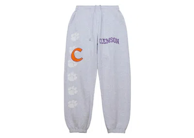 Pre-owned Travis Scott X Mitchell & Ness Clemson Tigers Classic Sweatpants In Heather Gray