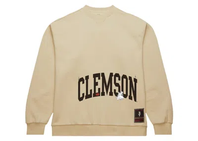 Pre-owned Travis Scott X Mitchell & Ness Clemson Tigers Pullover Sweatshirt In Tan