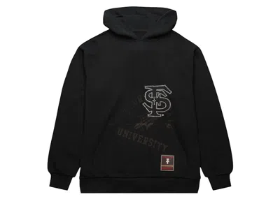 Pre-owned Travis Scott X Mitchell & Ness Florida State Seminoles Overlap Pullover Hoodie In Black