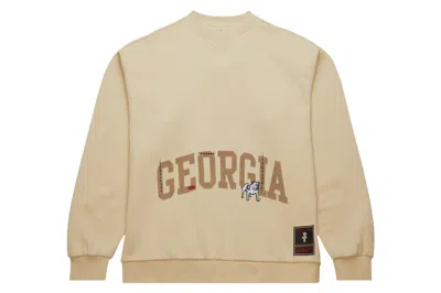 Pre-owned Travis Scott X Mitchell & Ness Georgia Bulldogs Pullover Sweatshirt Tan