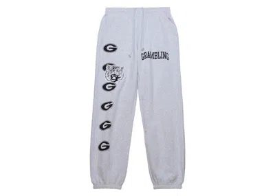 Pre-owned Travis Scott X Mitchell & Ness Grambling Tigers Classic Sweatpants In Heather Gray