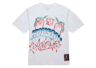 Pre-owned Travis Scott X Mitchell & Ness Houston Cougars Handdrawn T-shirt In White