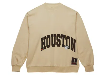 Pre-owned Travis Scott X Mitchell & Ness Houston Cougars Pullover Sweatshirt In Tan