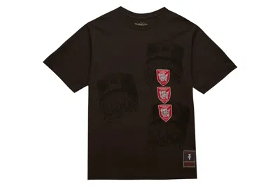 Pre-owned Travis Scott X Mitchell & Ness Houston Cougars Seal T-shirt Brown