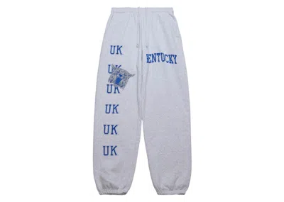 Pre-owned Travis Scott X Mitchell & Ness Kentucky Wildcats Classic Sweatpants In Heather Gray