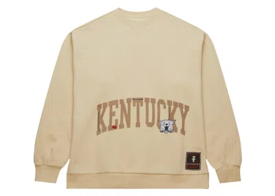 Pre-owned Travis Scott X Mitchell & Ness Kentucky Wildcats Pullover Sweatshirt In Tan