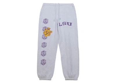 Pre-owned Travis Scott X Mitchell & Ness Lsu Tigers Classic Sweatpants In Heather Gray