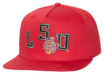 Pre-owned Travis Scott X Mitchell & Ness Lsu Tigers Snapback Hat In Red