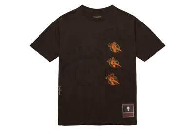 Pre-owned Travis Scott X Mitchell & Ness Miami Hurricanes Seal T-shirt Brown