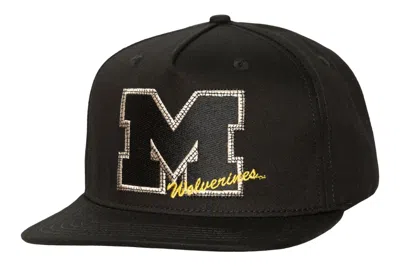 Pre-owned Travis Scott X Mitchell & Ness Michigan Wolverines Snapback Hat Black