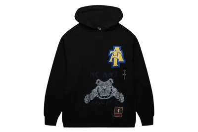 Pre-owned Travis Scott X Mitchell & Ness North Carolina A&t Aggies Overlap Pullover Hoodie Black