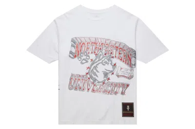 Pre-owned Travis Scott X Mitchell & Ness Northeastern Huskies Hand-drawn T-shirt White