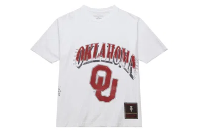 Pre-owned Travis Scott X Mitchell & Ness Oklahoma Sooners Hand-drawn T-shirt White