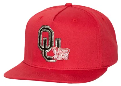 Pre-owned Travis Scott X Mitchell & Ness Oklahoma Sooners Snapback Hat In Red