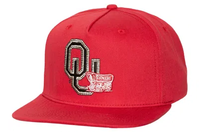 Pre-owned Travis Scott X Mitchell & Ness Oklahoma Sooners Snapback Hat Red