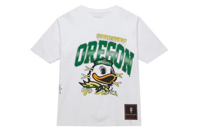 Pre-owned Travis Scott X Mitchell & Ness Oregon Ducks Hand-drawn T-shirt White