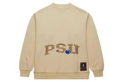 Pre-owned Travis Scott X Mitchell & Ness Penn State Nittany Lions Pullover Sweatshirt Tan