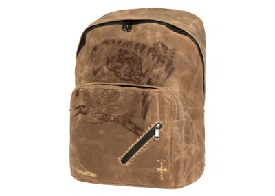 Pre-owned Travis Scott X Mitchell & Ness Southern University Jaguars Backpack In Brown