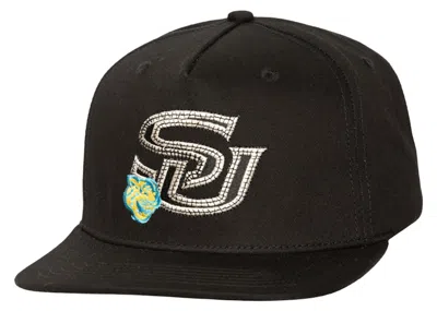 Pre-owned Travis Scott X Mitchell & Ness Southern University Jaguars Snapback Hat In Black