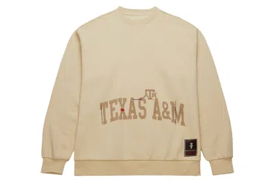 Pre-owned Travis Scott X Mitchell & Ness Texas A&m Aggies Pullover Sweatshirt Tan