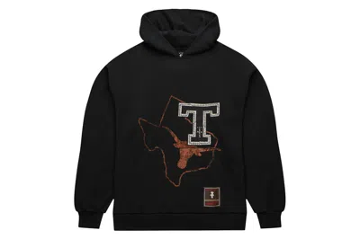 Pre-owned Travis Scott X Mitchell & Ness Texas Longhorns Overlap Pullover Hoodie Black
