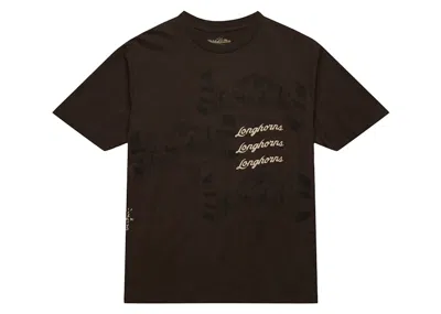 Pre-owned Travis Scott X Mitchell & Ness Texas Longhorns Seal T-shirt In Brown