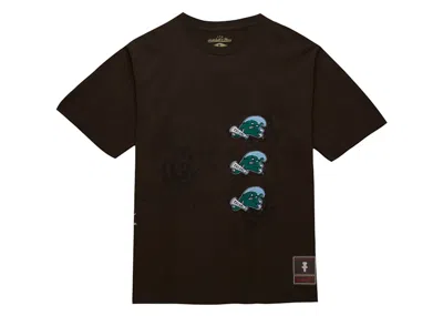 Pre-owned Travis Scott X Mitchell & Ness Tulane Green Wave Seal T-shirt In Brown