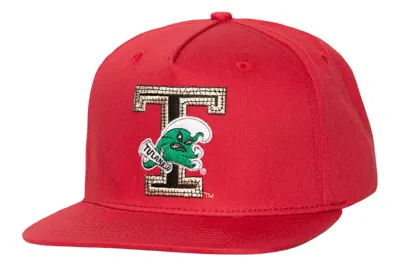 Pre-owned Travis Scott X Mitchell & Ness Tulane Green Wave Snapback Hat Red