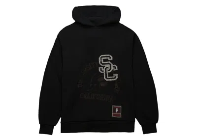 Pre-owned Travis Scott X Mitchell & Ness Usc Trojans Overlap Pullover Hoodie In Black