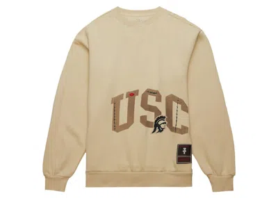 Pre-owned Travis Scott X Mitchell & Ness Usc Trojans Pullover Sweatshirt In Tan