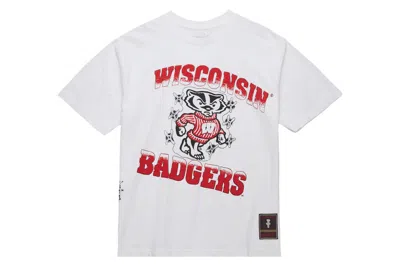 Pre-owned Travis Scott X Mitchell & Ness Wisconsin Badgers Hand-drawn T-shirt White