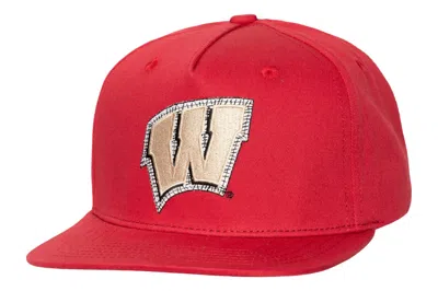 Pre-owned Travis Scott X Mitchell & Ness Wisconsin Badgers Snapback Hat Red