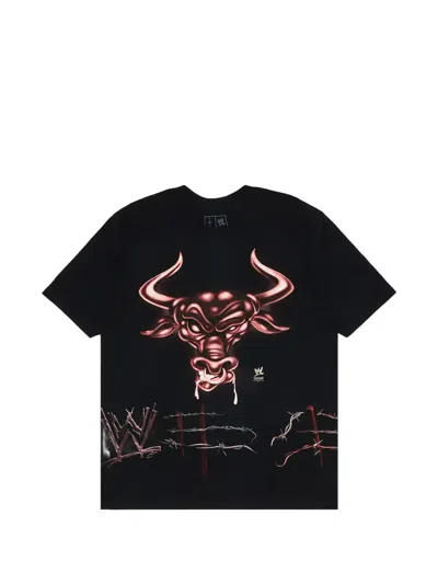 Travis Scott X Wwe Know Your Role Printed T-shirt In Black