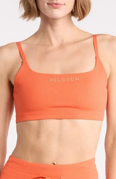 Travismathew Ablaze Ribbed Performance Bra Top In Orange