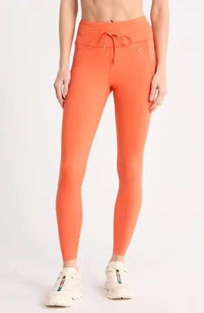 Travismathew Ablaze Tie High Waist 7/8 Leggings In Orange