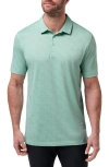 Travismathew Acropolis Geo Print Cotton Blend Polo In Eggshell Blue