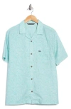 Travismathew Afternoon Sun Woven Short Sleeve Shirt In Blue