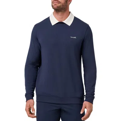 Travismathew Amenities Collared Sweatshirt In Total Eclipse