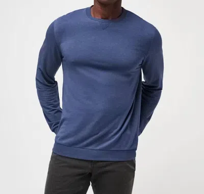 Travismathew Amenities Crew Pullover In Heather Blue Nights In Multi