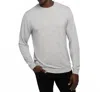 Travismathew Amenities Crew Shirt In Heather Light Grey In Gray