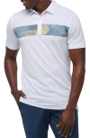 Travismathew At Altitude Chest Stripe Polo In White