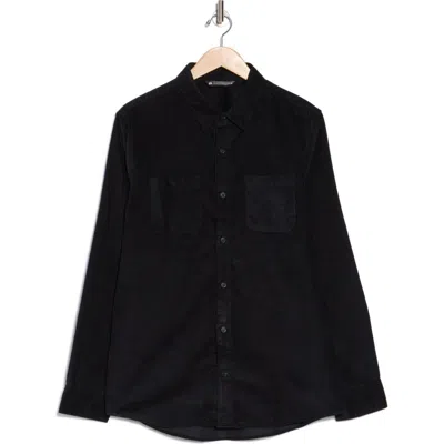 Travismathew Barrel Of Laughs Cotton Button-up Shirt In Black