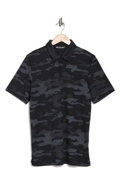 Travismathew Beachside Stealth Pima Cotton Blend Polo In Black