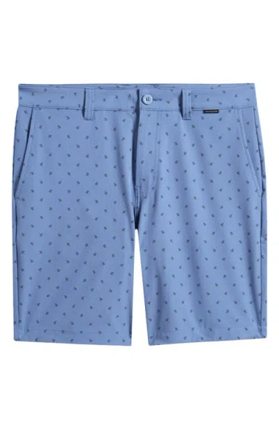Travismathew Beck Print Performance Shorts In Blue