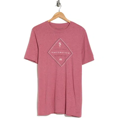 Travismathew Better Than Here Logo Graphic T-shirt In Heather Earth Red