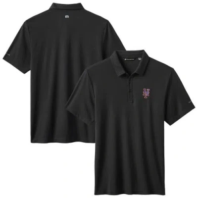 Travismathew Black New York Mets Playoff Pitch Tri-blend Polo