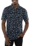 Travismathew By The Wharf Floral Print Polo In Black