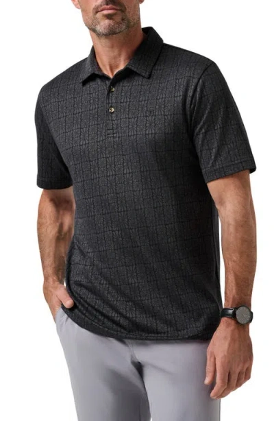 Travismathew Cabana Floral Jacquard Polo In Black