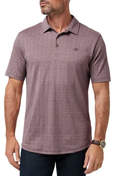 Travismathew Cabana Floral Jacquard Polo In Gray