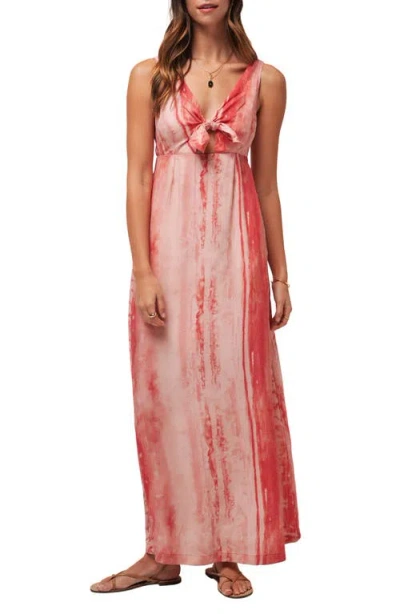 Travismathew City To Shore Tie Front Maxi Dress In Shell Pink